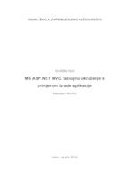 MS ASP.NET MVC razvojno okruženje s primjerom izrade aplikacije