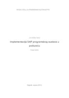 Implementacija SAP programskog sustava u poduzeću