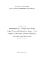 prikaz prve stranice dokumenta Implementacija i konfiguracija Google Rapid Response forenzičkog alata u svrhu udaljenog otkrivanja, nadzora i uklanjanja štetnog programskog koda
