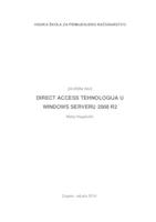 prikaz prve stranice dokumenta DIRECT ACCESS TEHNOLOGIJA U WINDOWS SERVERU 2008 R2